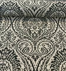 Waverly High Note Ink Black Linen Fabric By the Yard