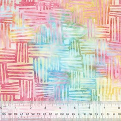 Anthology Batik Fabric | Splendor Basket Weave Sherbet Pastel Rainbow YARD