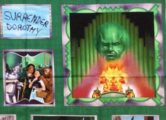 PNL87 Wizard of Oz Emerald City Dorothy Cotton Quilt Fabric Panel 23×44 Rare OOP