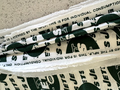 Vintage New York Jets Licensed Cotton Fabric SINGLE PIECE 4 Yards x 58″ Rare