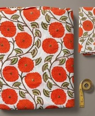Hand Block Floral Cotton Fabric By The Yard Indian Dressmaking Sewing Material