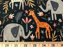Animal Kingdom Nursery Fabric Giraffe Lion Monkey Cotton Quilting Apparel Fabric