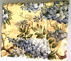 Fabric, Blue Floral, “Woodbury” Wesley Mancinio, Teflon, 1.8333 Yards