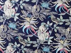 45″ Monkey Print Cotton Fabric by 5 Yard Dress Sewing Fabric Indian Blue Color