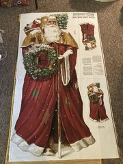 Daisy Kingdom VINTAGE SANTA CHRISTMAS DOOR PANEL XL Fabric Panel 60″X35″