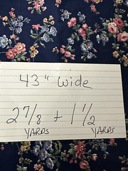 Vintage Small Print Navy With Flowers Multi Colored 2 Pieces 2 7/8 And 1 1/2 Yds