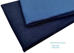 1 Yard 9OZ Dark Blue Stretch Denim Premium Cotton Blend Fabric DIY Sewing
