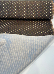 Heritage Brown Gold Diamond Honeycomb Backed Upholstery Fabric by the yard