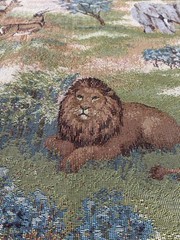 Tapestry Upholstery Fabric Cotton African Animal Jungle Giraffe Lion BTY