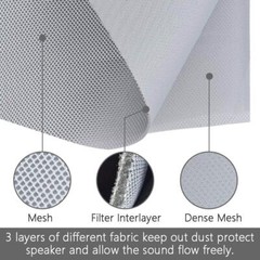 Speaker Grill Cloth Stereo Mesh Fabric For Speaker Repair Gray 55 X 40 In / 140