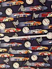 ELIZABETH’S STUDIO # 139 IN MOTION NASCAR RACE CARS /FLAGS /TIME CLOCK BTFQ