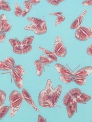 French Terry Fabric Butterfly Blue Fabric Knit Apparel By the Yard