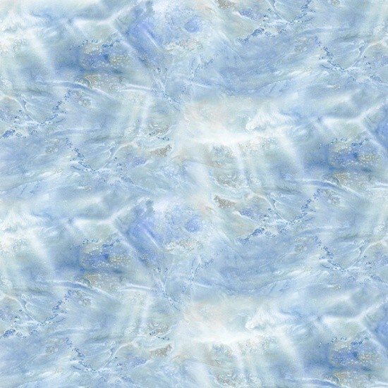 Cotton Ice Icy Snow Blizzards Winter Landscape Blue Fabric Print by Yard D139.20