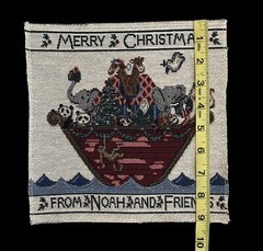 2 Noah’s Arc Woven Tapestry Fabric Squares Ready To Sew 17.5 X 18” And 9” X 9”