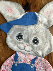 2 Vintage Cut & Sew Fabric Panel Spring Mills Bunny Rabbits Pillow Not Stuffed