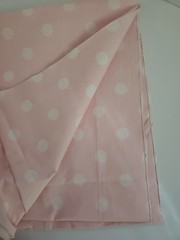 Fabric Remnant Material 24×90″ Cut Stains Fade Peach Pink Polka Dot Distressed