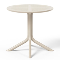 Frond&Form Modern Outdoor Patio Poly Plastic 31.5″ round Dining Table in Sand