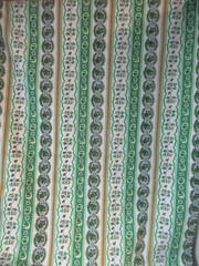 Green Multi Floral Stripe Quilt Cotton Fabric Unbranded sbtyx44 VTG NEW