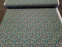 Farah Flowers BTY Crystal Designs P&B Textiles Orange Black Olive Teal