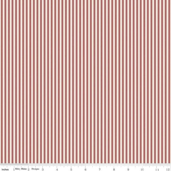 1/8″ Stripe in Canyon Rose on Ivory | Stripes | Riley Blake