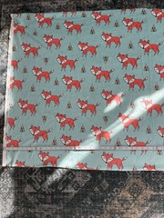 Fabric Minky Tokala Fox Aqua T60x33 Little Fox Winter Foxy Cotton Fabric