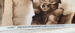 Alexander Henry Simba Cotton Fabric 1.5yd Elephants Lions Safari 2006 OOP