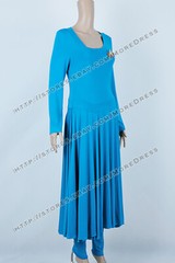 Deanna Troi Costume for Star Trek Commander Cosplay Blue Stretchable Dress