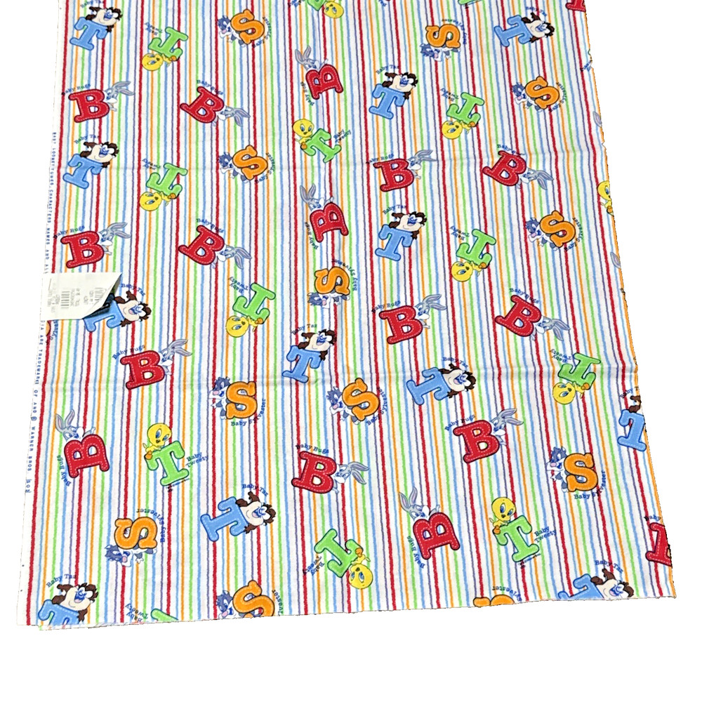 Baby Looney Tunes Characters Alphabet Warner Brothers Fabric 44″ w x 54″ long