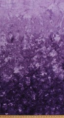 Batik Violet Ombre Gradations Hand Painted Cotton Fabric Print BTY D307.03