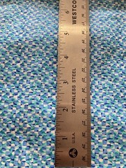 Tiny Abstract Blue Tones on White VTG General Fabrics 3/4Y x 44″ Width