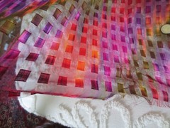 5059. Jo-Ann MULTICOLOR SHEER Metallic POLYESTER FABRIC – 57″ x 3/4 yd.
