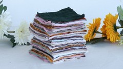 Hand Block Fabric Scrap Set | 100 Pieces of Cotton Remnants for Quilting