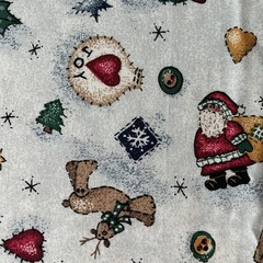 Christmas Items Tossed All over on Light Beige Fabric BTY – VINTAGE