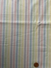 Vintage Multicolor Pastel Ticking Stripe Cotton Fabric 44” x 42” Wide