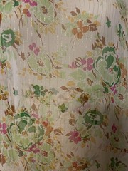 100% Silk Vibrant Multi Color Floral Lurex Chiffon Fabric 2 Yds Long 46 ” Wide