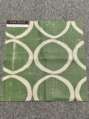 Lee Jofa Fabric Sample 13.25” Circles Forest Linen Green Blithfield Crafts