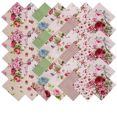 42 PCS 5×5 inch Plaid Retro Rose Floral Charm Packs for Quilting Precut