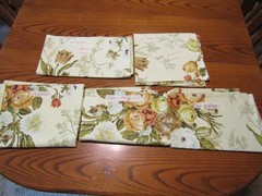 VTG 5 pieces 6.75 yds Fabric Flower Print Drapery Upholstery Remnants M14A