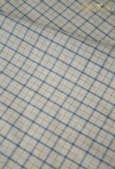 140x50cm Vintage Blue Linen Plaid Striped Yarn-Dyed Cotton Fabric Tablecloth