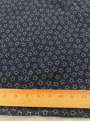 White stars & dots on navy blue background/ cotton quilting fabric 1 yd 19″x 45″