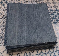 Denim Blue Jean Fabric Squares 5 1/2″ X 5 1/2″ Lot Of 50 For Rag Quilt Or Craft