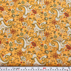 Floral & Paisley Golden Yellow RTC Fabrics Cotton by the HALF YARD
