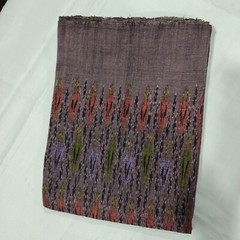 Thai Antique Silk Fabric Purple Violet Pink Hand Woven100%Pattern (For Crafting)