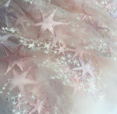 Lace Fabric Star Embroidery Tulle Lace Fabric Material DIY Bridal Wedding Dress