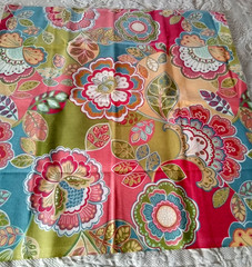 Decorator Home Decor Fabric 42″x 22″ Large Bold Abstract Floral Design Pink Blue