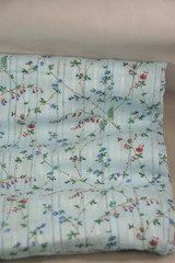 Blue Floral Flower Fabric 30″x30″ Material Scrap Remnant Red Green