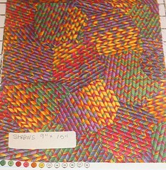 4 Fabric Quilt Material Patterns & Bright Colors Scrap Pieces Colorful Bright
