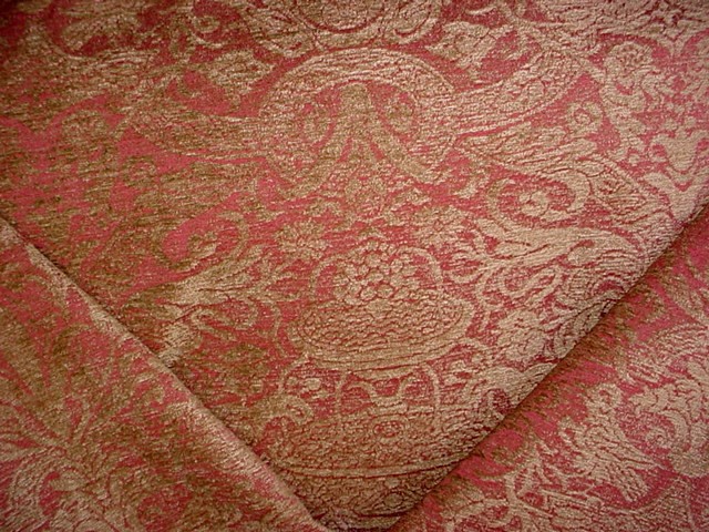22-7/8Y Kravet 19129 Antique Gold French Gothic Urn Chenille Upholstery Fabric