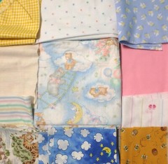 5 lb 3 oz Box of Assorted Fabric Scraps – Child Prints & Bright Colors FSBTB113
