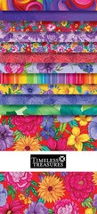10in Squares Living Color by Chong A Hwang, 42pcs, Timeless Treasures BTY